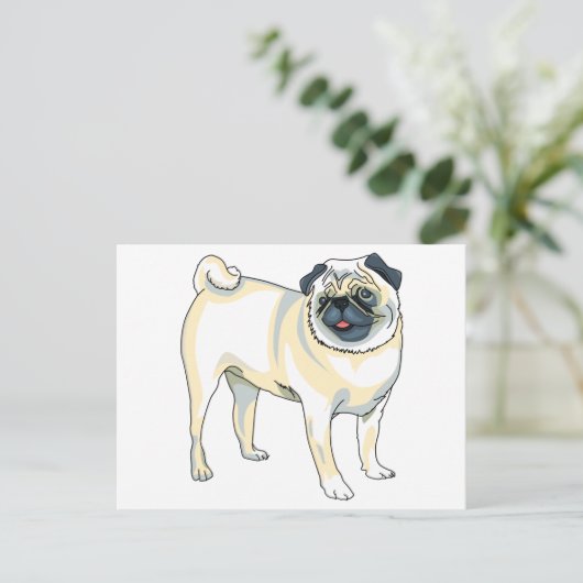Pug Briefkaart (Staand voorkant)