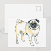 Pug Briefkaart (Voorkant / Achterkant)