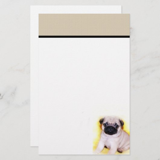 Pug briefpapier (Voorkant / Achterkant)