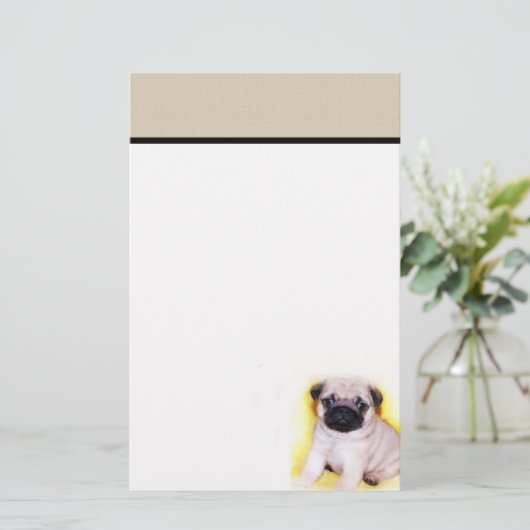 Pug briefpapier (Staand voorkant)