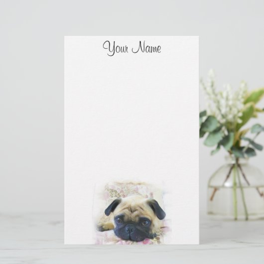 Pug Briefpapier (Staand voorkant)