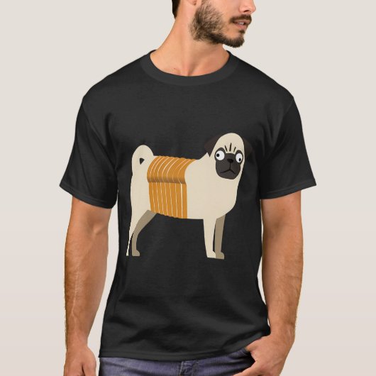 Pug - brood t-shirt (Voorkant)