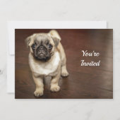 Pug Brown Dog Foto Birthday Kaart (Voorkant)