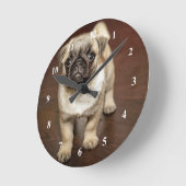 Pug Brown Dog Foto Ronde Klok (Hoek)
