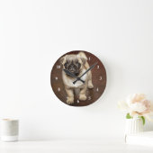 Pug Brown Dog Foto Ronde Klok (Huis)