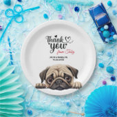 Pug bruiloft dank u papieren bordje (Feest)