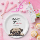 Pug bruiloft dank u papieren bordje (Feest)