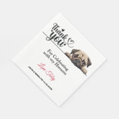 Pug bruiloft dank u servet (Hoek)