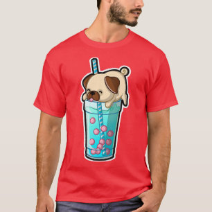 Pug Bubble Tea Schattig Kawaii Animal Cute Boba Lo T-shirt