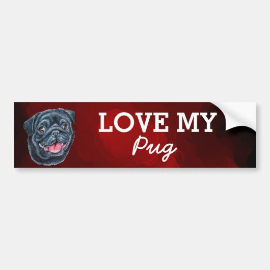 Pug Bumpersticker (Voorkant)