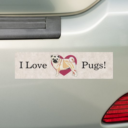 Pug Bumpersticker (Op auto)