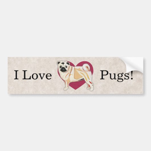 Pug Bumpersticker (Voorkant)