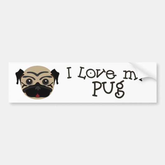 pug-bumpersticker bumpersticker (Voorkant)