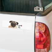 Pug Bumpersticker" Ik hou van mijn Pug" Bumpersticker (Op Truck)