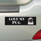 Pug-bumsticker Bumpersticker (Op auto)
