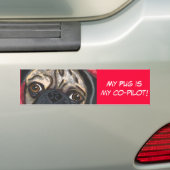 Pug-bumsticker Bumpersticker (Op auto)