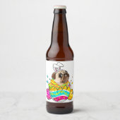 Pug Bunny Ears Hondenliefhebber Easter Day Cute Bier Etiket (Voorkant)