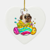 Pug Bunny Ears Hondenliefhebber Easter Day Cute Keramisch Ornament (Achterkant)
