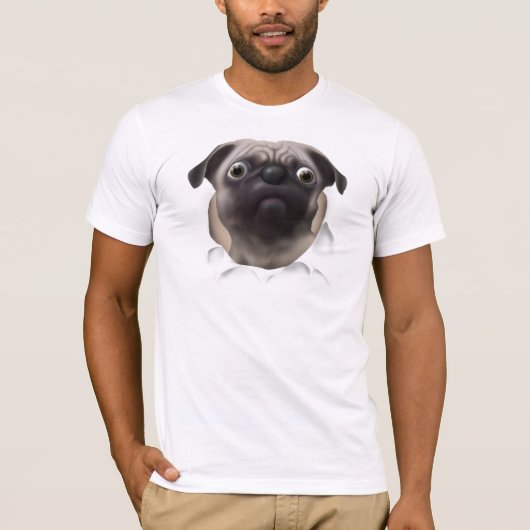 Pug Busting Out T-shirt (Voorkant)
