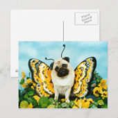 Pug Butterfly Briefkaart (Voorkant / Achterkant)