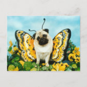 Pug Butterfly Briefkaart (Voorkant)