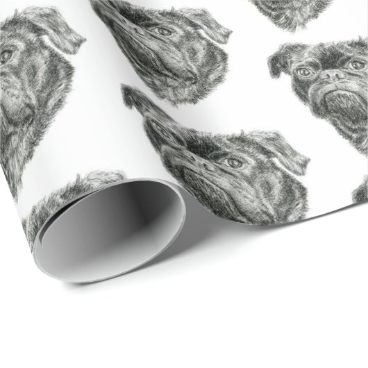 Pug Cadeaupapier (Rol Hoek)