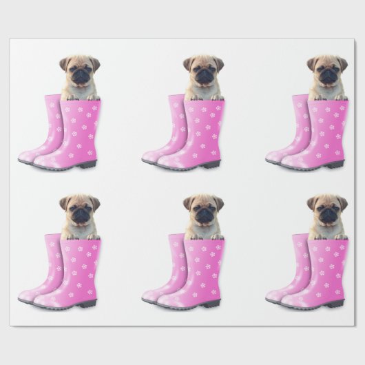 Pug Cadeaupapier (Vlak)