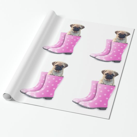 Pug Cadeaupapier (Uitgerold)
