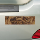 Pug calcomanía de parachoque bumpersticker (Op auto)