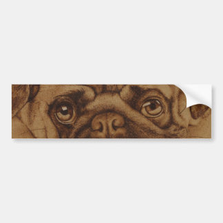 Pug calcomanía de parachoque bumpersticker