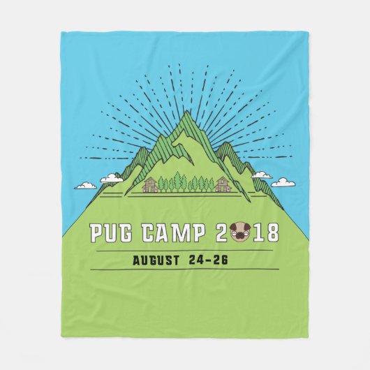Pug Camp2018 Fleece Blanket Deken (Voorkant)