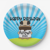 Pug Camp 2020 Happy Birthday Papieren Bordje (Voorkant)