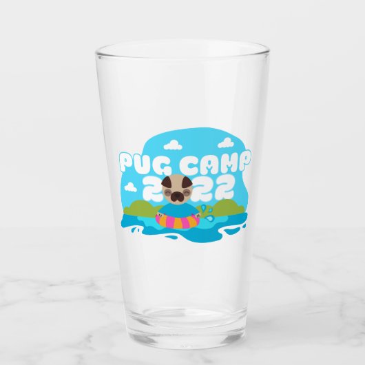 Pug Camp 2022 Pint Glass Glas (Voorkant)