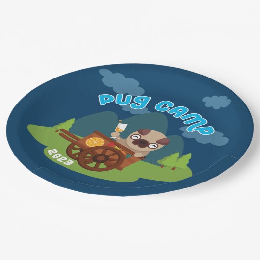 Pug Camp 2023 Papieren Bordje (Gekanteld)