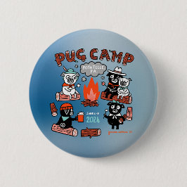 Pug Camp 2024 Pin - Ombre Ronde Button 5,7 Cm
