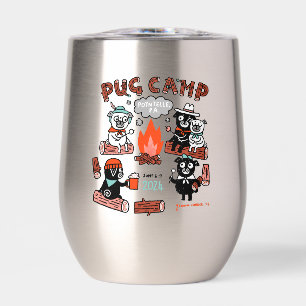 Pug Camp 2024 Roestvrij staal Wijn Tumbler
