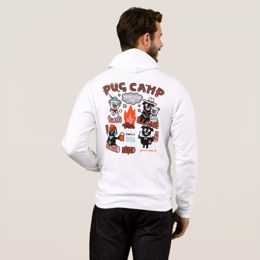 Pug Camp 2024 Zip-up Hoodie (Achterkant volledig)