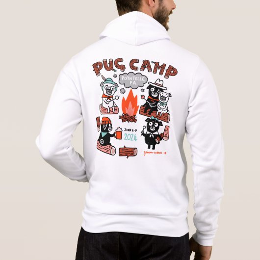 Pug Camp 2024 Zip-up Hoodie (Achterkant)