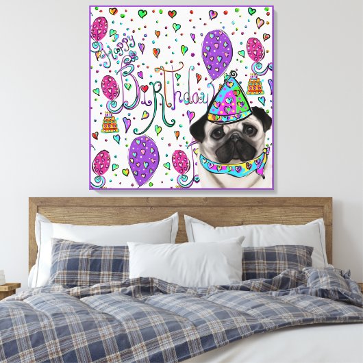 PUG CANVAS AFDRUK (Insitu (Slaapkamer))
