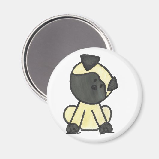 Pug cartoon magneet (Voorkant / Achterkant)