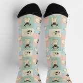 Pug Cartoon Patroon Sokken (Top)