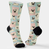 Pug Cartoon Patroon Sokken (Gebogen)