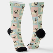 Pug Cartoon Pattern Sokken (Gebogen)