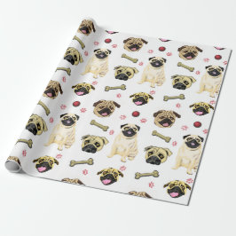 Pug Celebration Wrapping Paper Cadeaupapier
