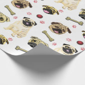 Pug Celebration Wrapping Paper Cadeaupapier (Hoek)