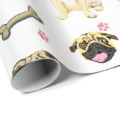 Pug Celebration Wrapping Paper Cadeaupapier (Rol Hoek)
