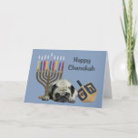 Pug Chanukah Card Menorah Dreidel Feestdagen Kaart<br><div class="desc">Het herdenken van familie en vrienden tijdens het Chanoekaseizoen is een prachtige manier om contact te houden met de mensen waar je van houdt en waar je om geeft. Ik heb met liefde en zorg een Chanoekaartje voor honden gemaakt en ik ben er zeker van dat iedereen die van honden...</div>