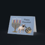 Pug Chanukah Kaart Menorah Dreidel<br><div class="desc">Het herdenken van familie en vrienden tijdens het Chanoekaseizoen is een prachtige manier om contact te houden met de mensen waar je van houdt en waar je om geeft. Ik heb met liefde en zorg een Chanoekaartje voor honden gemaakt en ik ben er zeker van dat iedereen die van honden...</div>