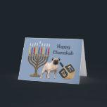 Pug Chanukah Kaart Menorah Dreidel<br><div class="desc">Het herdenken van familie en vrienden tijdens het Chanoekaseizoen is een prachtige manier om contact te houden met de mensen waar je van houdt en waar je om geeft. Ik heb met liefde en zorg een Chanoekaartje voor honden gemaakt en ik ben er zeker van dat iedereen die van honden...</div>