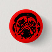 Pug Che Ronde Button 3,2 Cm (Voorkant)